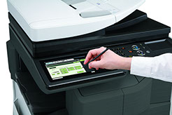 Try out Sharp's large touch screen display copier line.&nbsp; Wholesale prices!
